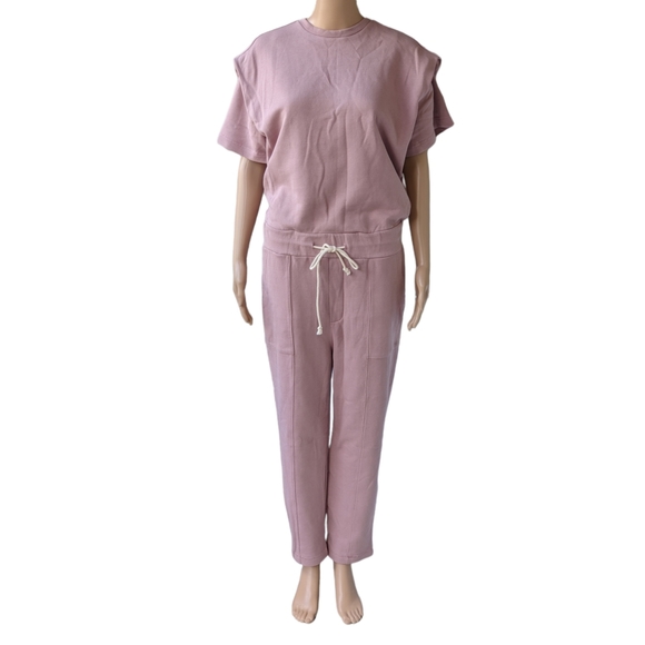 🆕PISTOLA Clarisse French Terry Shoulder Pleat Jumpsuit-S - Picture 4 of 13